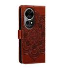 For Huawei Nova 12 Pro Sun Mandala Embossing Pattern Phone Leather Case(Brown) - 3