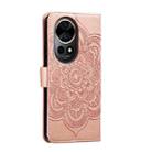 For Huawei Nova 12 Pro Sun Mandala Embossing Pattern Phone Leather Case(Rose Gold) - 3