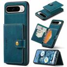 For Google Pixel 9 Pro JEEHOOD J01 Retro Magnetic Detachable Wallet Phone Case(Blue) - 1