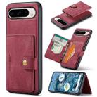For Google Pixel 9 Pro JEEHOOD J01 Retro Magnetic Detachable Wallet Phone Case(Red) - 1