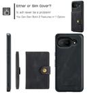 For Google Pixel 9a JEEHOOD J01 Retro Magnetic Detachable Wallet Phone Case(Black) - 3