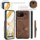 For Google Pixel 9a JEEHOOD J01 Retro Magnetic Detachable Wallet Phone Case(Brown) - 2
