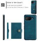 For Google Pixel 9a JEEHOOD J01 Retro Magnetic Detachable Wallet Phone Case(Blue) - 3