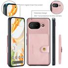 For Google Pixel 9a JEEHOOD J01 Retro Magnetic Detachable Wallet Phone Case(Pink) - 2