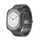 For Apple Watch Series 6 44mm 3-Bead Flat Buckle Titanium Alloy Watch Band(Grey) - 1