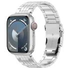 For Apple Watch SE 2023 44mm Five-bead Safety Buckle Titanium Alloy Watch Band(Silver) - 1