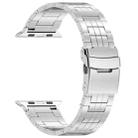 For Apple Watch SE 2023 44mm Five-bead Safety Buckle Titanium Alloy Watch Band(Silver) - 3