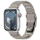 For Apple Watch Series 8 45mm Five-bead Safety Buckle Titanium Alloy Watch Band(Titanium) - 1
