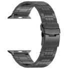 For Apple Watch SE 44mm Five-bead Safety Buckle Titanium Alloy Watch Band(Black) - 3