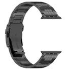 For Apple Watch Series 4 44mm Five-bead Safety Buckle Titanium Alloy Watch Band(Black) - 2