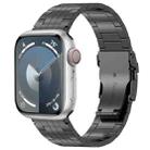 For Apple Watch Series 7 41mm Five-bead Safety Buckle Titanium Alloy Watch Band(Black) - 1