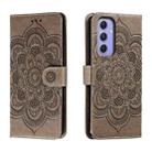 For Samsung Galaxy A55 5G Sun Mandala Embossing Pattern Phone Leather Case(Grey) - 1