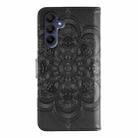 For Samsung Galaxy A36 Sun Mandala Embossing Pattern Phone Leather Case(Black) - 3