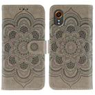 For Samsung Galaxy Xcover 7 Sun Mandala Embossing Pattern Phone Leather Case(Grey) - 1