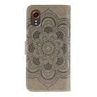For Samsung Galaxy Xcover 7 Sun Mandala Embossing Pattern Phone Leather Case(Grey) - 3