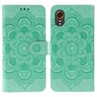 For Samsung Galaxy Xcover 7 Sun Mandala Embossing Pattern Phone Leather Case(Green) - 1