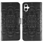 For Samsung Galaxy A05 Sun Mandala Embossing Pattern Phone Leather Case(Black) - 1