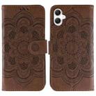 For Samsung Galaxy A05 Sun Mandala Embossing Pattern Phone Leather Case(Brown) - 1