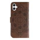 For Samsung Galaxy A05 Sun Mandala Embossing Pattern Phone Leather Case(Brown) - 3