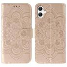 For Samsung Galaxy A05 Sun Mandala Embossing Pattern Phone Leather Case(Rose Gold) - 1