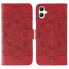 For Samsung Galaxy A06 4G / 5G / A07 5G Sun Mandala Embossing Pattern Phone Leather Case(Red) - 1