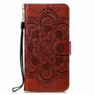 For Samsung Galaxy S21 5G Sun Mandala Embossing Pattern Phone Leather Case(Brown) - 2