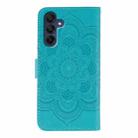 For Samsung Galaxy S25+ / S24+ 5G Sun Mandala Embossing Pattern Phone Leather Case(Blue) - 3