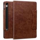For Samsung Galaxy Tab S9 FE / S9 / S8 / S7 Cat Buckle Leather Smart Tablet Case(Brown) - 2