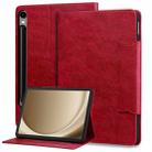 For Samsung Galaxy Tab S9 FE / S9 / S8 / S7 Cat Buckle Leather Smart Tablet Case(Red) - 1