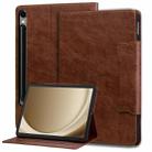 For Samsung Galaxy Tab S9+ / S8+ / S7+ Cat Buckle Leather Smart Tablet Case(Brown) - 1
