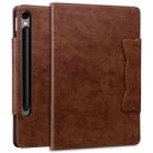 For Samsung Galaxy Tab S9+ / S8+ / S7+ Cat Buckle Leather Smart Tablet Case(Brown) - 2