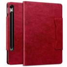 For Samsung Galaxy Tab S9+ / S8+ / S7+ Cat Buckle Leather Smart Tablet Case(Red) - 2