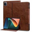 For Xiaomi Pad 5 Cat Buckle Leather Tablet Case(Brown) - 1