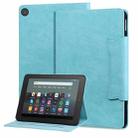 For Amazon Kindle Fire HD 8 2018 Cat Buckle Leather Smart Tablet Case(Sky Blue) - 1
