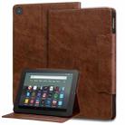 For Amazon Kindle Fire HD 8 2018 Cat Buckle Leather Smart Tablet Case(Brown) - 1