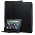 For Amazon Kindle Fire HD 8 2022 Cat Buckle Leather Smart Tablet Case(Black) - 1