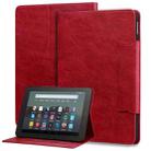For Amazon Kindle Fire HD 8 2022 Cat Buckle Leather Smart Tablet Case(Red) - 1