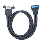 Double USB 3.0 with Fixed Screw Hole to 20 Pin Elbow Extension Cable, Length:0.5m(Black) - 2