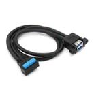 Double USB 3.0 with Fixed Screw Hole to 20 Pin Elbow Extension Cable, Length:0.5m(Black) - 3