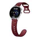 22mm Concave Leopard Print Butterfly 8-shaped Buckle Silicone Watch Band(Wine Red) - 1