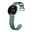 22mm Concave Leopard Print Butterfly 8-shaped Buckle Silicone Watch Band(Pine Green) - 1