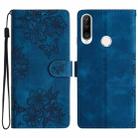 For Huawei P30 lite Cherry Blossom Butterfly Skin Feel Embossed PU Phone Case(Blue) - 1