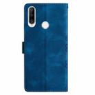 For Huawei P30 lite Cherry Blossom Butterfly Skin Feel Embossed PU Phone Case(Blue) - 3