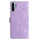 For Huawei P30 Pro Cherry Blossom Butterfly Skin Feel Embossed PU Phone Case(Purple) - 3