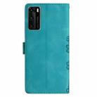 For Huawei P40 Cherry Blossom Butterfly Skin Feel Embossed PU Phone Case(Green) - 3