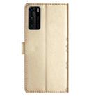 For Huawei P40 Cherry Blossom Butterfly Skin Feel Embossed PU Phone Case(Gold) - 3