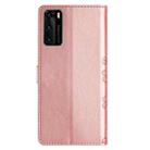 For Huawei P40 Cherry Blossom Butterfly Skin Feel Embossed PU Phone Case(Rose Gold) - 3
