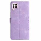 For Huawei P40 lite Cherry Blossom Butterfly Skin Feel Embossed PU Phone Case(Purple) - 3