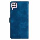 For Huawei P40 lite Cherry Blossom Butterfly Skin Feel Embossed PU Phone Case(Blue) - 3