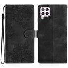 For Huawei P40 lite Cherry Blossom Butterfly Skin Feel Embossed PU Phone Case(Black) - 1